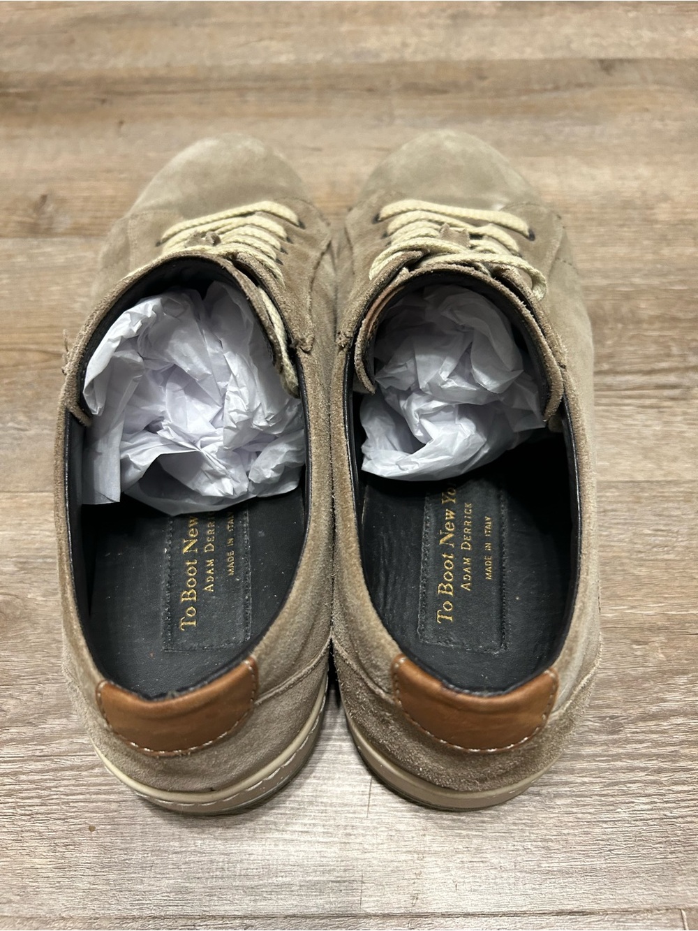 To Boot New York Barlow Men’s Size 10.5 Suede Lace-Up Low Top Sneakers Taupe - Picture 4 of 10